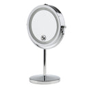 Beauty Double-Sided Desktop Makeup Vanity Mirror LED Lighted 5x Magnifying Table Counter Cosmetic Shaving Stand Mirror