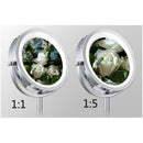 Beauty Double-Sided Desktop Makeup Vanity Mirror LED Lighted 5x Magnifying Table Counter Cosmetic Shaving Stand Mirror