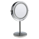 Beauty Double-Sided Desktop Makeup Vanity Mirror LED Lighted 5x Magnifying Table Counter Cosmetic Shaving Stand Mirror