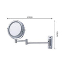 6 inch Battery Operated LED Lighted Wallmount Vanity Makeup Mirror, 1x/5x Magnification, Swivel Extension Arm