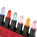 6 Pieces Flower Jelly Temperature Magic Change Color Waterproof Lipstick Moisturizer Lip Gloss Moist Lip Care