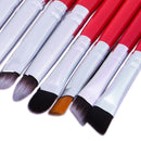 25pcs Professional Makeup Brushes Kit Face Eye Foundation Eyeshadow Kabuki Blending Contouring Brush Set Powder Blush Concealer Make Up Tool Red