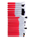 25pcs Professional Makeup Brushes Kit Face Eye Foundation Eyeshadow Kabuki Blending Contouring Brush Set Powder Blush Concealer Make Up Tool Red