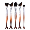 5 Pieces Mermaid Cosmetic Makeup Brushes Set Face Eye Foundation Blending Contouring Powder Cream Brush