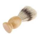 Safety Salon Barber Hair Beard Cutting Dust Shaving Brush with Natural Wood Handle Facial Cleansing Tool