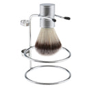Weighted Base Removable Alloy Silver Men's Shaving Brush Straight Holder Stand Soap Bowl Double Edge