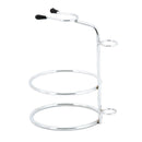 Weighted Base Removable Alloy Silver Men's Shaving Brush Straight Holder Stand Soap Bowl Double Edge