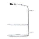 Weighted Base Removable Alloy Silver Men's Shaving Brush Straight Holder Stand Soap Bowl Double Edge