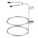 Weighted Base Removable Alloy Silver Men's Shaving Brush Straight Holder Stand Soap Bowl Double Edge