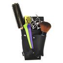 PU Leather Hair Scissors Combs Holster Hairdressing Bag Pouch Holder with Waist Shoulder Belt - Black
