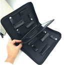 Professional PU Leather Salon Barber Hair Scissors Sears Combs Bag Pet Hairdressing Tool Pouch Holder Case - White Silver