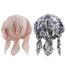 Light Weight Silk Bonnet Night Sleeping Hat Head Cover Eye Mask Beanie Cap Blue