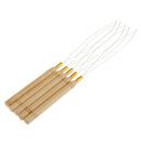 5Pcs/Set Wooden Hair Extensions Loop Needle Threader Wire Pulling Hook Tool for Beads and Feathers