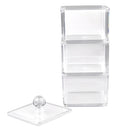 3 Tier Clear Acrylic Cosmetic Makeup Small Ornaments Cube Organiser Cotton Pads Swab Sundries Storage Box Case Storage