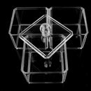 3 Tier Clear Acrylic Cosmetic Makeup Small Ornaments Cube Organiser Cotton Pads Swab Sundries Storage Box Case Storage