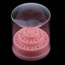 48 Holes Nail Drill Bit Kit Holder Stand Organizer Manicure Box Display Pink