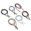Set of 6pcs PU Leather Sports Eyeglass Reading Spectacles Sunglasses Glasses Holder Cord Chain Red Blue Black Purple Brown Coffee
