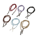 Set of 6pcs PU Leather Sports Eyeglass Reading Spectacles Sunglasses Glasses Holder Cord Chain Red Blue Black Purple Brown Coffee