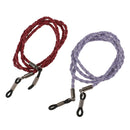 Set of 6pcs PU Leather Sports Eyeglass Reading Spectacles Sunglasses Glasses Holder Cord Chain Red Blue Black Purple Brown Coffee