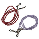 Set of 6pcs PU Leather Sports Eyeglass Reading Spectacles Sunglasses Glasses Holder Cord Chain Red Blue Black Purple Brown Coffee