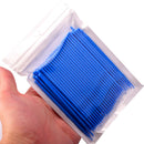100pcs Eyelash Extension Micro Brushes Disposable Individual Mascara Applicators - Blue