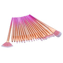20 Pieces Professional Face Lip Eye Makeup Brushes Set Eyeshadow Eyeliner Eyebrow Concealer Highlight Powder Beauty Comestic Tool