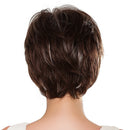 Fashion 12'' Women Bob Natural Straight Slightly Wavy Short 100 % Human Hair Wigs with Cap - Medium Brown - Heat Resistant Curling Irons Styling