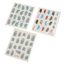 6 pieces Colorful Feather Water Transfer Nail Art Sticker Nails Decoration Manicure DIY Design