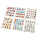 Nail Art Stickers Nail Decals Water Transfer Colorful Feather Series Fingernail Wrap Accessories - 1 Pack 6 design