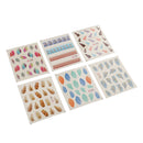Nail Art Stickers Nail Decals Water Transfer Colorful Feather Series Fingernail Wrap Accessories - 1 Pack 6 design