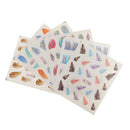 Nail Art Stickers Nail Decals Water Transfer Colorful Feather Series Fingernail Wrap Accessories - 1 Pack 6 design