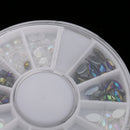2 Pack 10 Wheels Nail Art Decor Accessories Nail Rhinestones Heart Oval Round Manicure Nail Art Decorations Gems Nail Tools