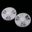 2 Pack 10 Wheels Nail Art Decor Accessories Nail Rhinestones Heart Oval Round Manicure Nail Art Decorations Gems Nail Tools