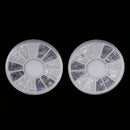 2 Pack 10 Wheels Nail Art Decor Accessories Nail Rhinestones Heart Oval Round Manicure Nail Art Decorations Gems Nail Tools