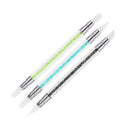 3Pcs 2 Way Silicone Dual Head Nail Art Brushes Acrylic Polish Dotting Pen Craft Carving Painting Drawing Manicure Tools