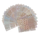 24 Pieces Vinyl Hollow Grid Manicure Stickers Guide Stamping Stencil Template Nail Art Tools