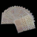 24 Pieces Vinyl Hollow Grid Manicure Stickers Guide Stamping Stencil Template Nail Art Tools
