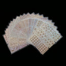 24 Pieces Vinyl Hollow Grid Manicure Stickers Guide Stamping Stencil Template Nail Art Tools