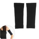 1Pair Women's Weight Loss Arms Compression Massage Shaper Sleeves Fat Cellulite Buster Wrap Belt Bands - Black