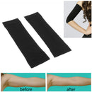 1Pair Women's Weight Loss Arms Compression Massage Shaper Sleeves Fat Cellulite Buster Wrap Belt Bands - Black