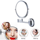 8 inches Double-sided Wall Mounted Makeup Shaving Bathroom Mirror Folding Swivel Extendable (5x Magnification)
