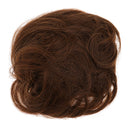 Women Girls Party Charms Artificial Hairs Wavy Curly Drawstring Synthetic Hair Bun Hairpiece Hair Extension Dark Brown