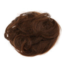 Women Girls Party Charms Artificial Hairs Wavy Curly Drawstring Synthetic Hair Bun Hairpiece Hair Extension Dark Brown