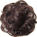 Women Girls Party Charms Artificial Hairs Wavy Curly Drawstring Synthetic Hair Bun Updo Chignon Hairpiece Hair Extension Brown