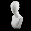 White ABS Plastic Mannequin Head Bust Jewelry Wig Cap Necklace Pendant Display Stand Holder