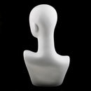 White ABS Plastic Mannequin Head Bust Jewelry Wig Cap Necklace Pendant Display Stand Holder