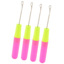 4Pcs/Set Crochet Sewing Braid Hook Knitting Needle with Plastic Handle for Micro Braid / Dreadlock Maintaining