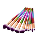 10pcs Mermaid Colorful Makeup Brushes Set Cosmetic Concealer Blending Highlighter Eyeliner Contour Brush Kit