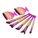 Set of 7pcs Mermaid Cosmetic Makeup Brushes Kit for Face Foundation Eyeshadow Blending Contouring Powder Concealer Blush
