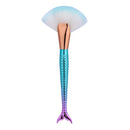 Pro Cosmetic Big Fan Brush Kabuki Mermaid Powder Contour Blending Blusher Makeup Gradient Color